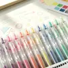 Caneta acrílica retrátil com corpo transparente, conjunto de caixa com 12 cores, caneta marca-texto clássica que não desbota, caneta para journaling e pintura de rabiscos