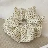Estilo Coreano Simples Poá Gaze Elástico de Cabelo Elegante Temperamento Tecido Pregueado Nicho Corda de Cabelo Nova Corda de Cabelo para Rabo de Cavalo