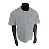 Camiseta Pesada Estilo Americano de Cuello Pequeño, Marca de Moda High-Street, Manga Corta con Patrón de Estrellas para Hombre, Verano, Gama Alta, Holgada, Media Manga