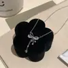 Colar Borboleta com Laço de Zircônia Estilo Coreano para Mulheres, Luxo Leve, Elegante, de Alta Qualidade, Gargantilha, Moda de Nicho, Versátil, Acessórios de Corrente para Clavícula