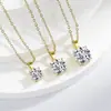 Venta en vivo imitación plata esterlina S925 collar de moissanita de cuatro garras para mujer joyería de comercio exterior transfronterizo colgante cadena clavicular al por mayor