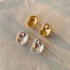 Clip de Oreja Irregular Dorado Matsumoto Huinai para Mujer Clip de Cobre Chapado en Oro Real Japonés Otoño e Invierno Simple Clips Cocleares para Oreja