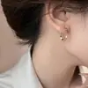 Pendientes Retro de Lujo Ligero Estilo Francés de Esmalte Multicolor para Mujer, Nuevos Pendientes de Clip de Verano con Bloques de Color de Nicho Estilo Chino, Temperamento Dopamina