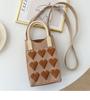 2024 Amazon ebay Bolsa para teléfono móvil coreana moda simple bolsa tejida bolso de hombro bolso tote de oso fábrica