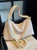 Bolso de mano a rayas de gran capacidad para otoño e invierno, estilo cruzado, sencillo y ligero, para mujer, 2024