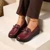 Sapatos de Couro Ultra-fibra de Tamanho Grande para Meia-idade para Todas as Estações Sapatos Individuais Femininos Novo Estilo Primavera e Outono Sapatos para Mãe Sapatos de Couro para Mulheres de Meia-idade e Idosas Sola Reta Sola Macia