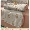 Conjunto de Colcha de Verão Quatro Peças Estilo Fair Isle Desenho Animado, Lavável à Máquina, Colcha Fina de Verão para Crianças, Dormitório de Estudante, Ar Condicionado
