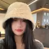Sombrero de Pescador de Punto de Color Sólido Simple Estilo Coreano para Cubrir la Cara Otoño e Invierno Casual Versátil Sombrero de Pescador de Lana
