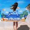 Mengqi Ropa de Hogar Toalla de Playa Estampado de León Toalla Cuadrada de Microfibra Toalla de Baño Absorbente Toalla de Secado Rápido Protector Solar