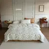 Conjunto de Quatro Peças Algodão Puro Retro Fresco com 40 Fios Amigo da Pele Algodão Puro Estilo Simples Lençol de Cima Lençol de Baixo com Elástico Capa de Edredom Venda por Atacado Dropshipping