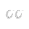 Pendientes de Metal Hilo C-shaped para Viajeros 925 Plata de Ley Pin Pendientes de Moda Elegantes Pendientes de Nicho de Gama Alta para Mujeres