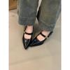 Zapatos de Cuero Simples y Versátiles para Mujer con una Sola Correa, Adecuados para el Trayecto Diario, con Punta Fina y Apertura Baja, Estilo Mary Jane