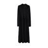 Vestido de Punto con Solapa y Pliegues para Mujer, Otoño e Invierno, Ceñido a la Cintura, Adelgazante, Vestido de Longitud Media Línea A, Elegante, Estilo para Ir al Trabajo, Mangas Largas de Lana