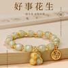 Novo Estilo Chinês Folha de Lótus com Contas Bracelet de Aventurina Verde Multicamadas Estilo Chinês Luxo Leve Bracelet de Alta Qualidade Joia de Mão Retro Exquisita para Mulheres
