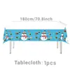 Nuevo mantel decorativo para fiesta navideña transfronteriza, mantel de PE para arreglo de fiesta desechable