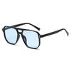 Gafas Retro Ins Personalizadas Transfronterizas Gafas de Sol de Doble Varilla Marco Grande Sencillas de Moda Gafas de Sol con Protección Solar