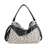 Bolsa tote listrada e de bolinhas estilo coreano, grande capacidade, bolsa de ombro para mulheres, nova moda outono 2026 bolsa transversal de ombro