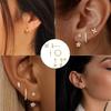Pendientes de una sola oreja con circonita de cristal cuadrado de moda transfronteriza europea y americana, pendientes de personalidad sencillos para damas, regalo 2024 nuevo