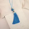 Cuerda para Colgar de 8 cm con Borlas de Cuentas, Camino de Mesa, Accesorios de Colgante de Abanico, Adornos Colgantes Decorativos, Accesorios de Borla con Broche de Langosta