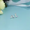Brinco Stud Moda Estilo Coreano Brilhante 26 Letras Inglesas Brinco Stud Earrings Românticos de Viagem para Esposa Cobre Branco Banhado a Platina
