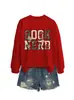 Amazon Wish site independente moda casual retrô feminina nerd de livros floral outono e inverno nova blusa de moletom