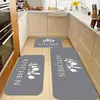 Tapetes de Chão de Veludo de Cristal Americano Retrô Transfronteiriços Tapetes de Chão Absorventes de Água e Óleo para Cozinha Conjunto de Três Peças Resistente a Manchas Doméstico Pronto para Entrega