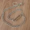 Corrente de Cintura Masculina Nova Estilo Americano Retro Prata Brilhante Corrente de Tecido Metálico Hip-Hop Ins Corrente para Calças Gancho Decorativo Joia da Moda