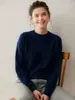 Suéter de cachemira colorido con puntos para mujer, cuello redondo, suave y holgado, con lentejuelas, cálido, de manga larga, jersey, top de punto moderno y rejuvenecedor