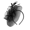 Diadema de Malla con Flores de Plumas Estilo Europeo y Americano Accesorios para Vestido de Novia Tocado Banquete de Bodas Fiesta Flores para el Cabello Accesorios para el Cabello