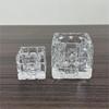 Candelabro de cristal xadrez criativo Abajur de cristal vaso para plantas pequenas copo de vidro quadrado Copo decoração de mesa para aromaterapia