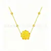 Collar con Colgante de Concha de Agua Oro 3D Oro Puro 999 Flor de Rosa Cadena para Clavícula Princesa Fugitiva Regalo para Transmisión en Vivo Artículo Popular