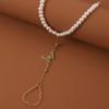 Pulsera Europea y Americana Nueva Transfronteriza Aleación Mariposa Juego de Anillos para Dedos Pulsera Moda Distintiva Pulsera de Cuentas de Perlas para Mujer