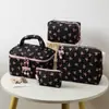 Nova Bolsa de Maquiagem Portátil com Laço para Mulheres, Bolsa de Higiene Pessoal Portátil de Grande Capacidade para Viagem, Bolsa de Armazenamento para Produtos de Skincare, Pronta para Venda