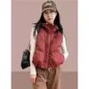 Jaqueta Colete Feminina Nova Outono/Inverno 2025, Toque Fofo, Acolchoada, Jaqueta de Plumas Elegante e Quente