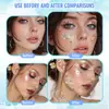 Clipes de Cabelo Brilhantes de Lantejoulas em Gel de Sereia Estrela do Mar Pérola Strass Maquiagem Facial Adesivos Faciais
