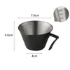 Mango de Madera de Haya Taza Medidora para Espresso Italiano Acero Inoxidable con Escala Jarra Pequeña para Leche Taza Receptora de Extracción de Líquido de Café