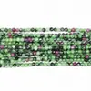 7A cuentas redondas facetadas de piedras preciosas rojas y verdes naturales DIV pulsera semiacabada accesorios de cuentas redondas directo de fábrica
