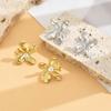 Nuevos Pendientes de Botón Florales Retro de Moda Francesa Personalidad Elegante Moda Diaria Fiesta Viaje Colocación