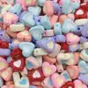 Acrílico Grande Furo Beads Plástico Redondo Beads Straight Hole Macaron Beads Candy Color Wear Thick Rope Bead Acessórios