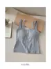 Moda Primavera y Verano Chica Atrevida Chaleco de Encaje Falso de Dos Piezas con Diseño de Tirantes y Almohadilla para el Pecho Estilo Coreano Estilo Hong Kong Tirante Exterior