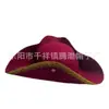 En Stock Halloween Tela No Tejida Sombrero de Pirata con Borde Dorado Sombrero de Pirata con Encaje de Tela No Tejida Sombrero Triangular de Capitán Jack