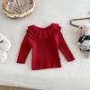 Suéter Base de Doble Cuello Nuevo Estilo Otoño/Invierno 2026 Dianxi para Bebés Niñas, Tejido de Punto Liso Elegante y Versátil