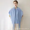 Nuevo chal tejido de cachemira 100% para otoño e invierno para mujer, color liso, cálido, bufanda triangular multifuncional, capa para usar sobre la ropa