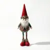 Chapéu Vermelho de Natal Transfronteiriço Boneca Retrátil de Cabelo Longo Rena Boneco de Neve Papai Noel Estatueta Ornamento Decorativo