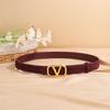 V-home Warren Belt Feminino Fivela Lisa Decorativa Cinto Fino Fivela Bronze Shake Tone Online Celebrous Live Source Mãe em forma de V All-match
