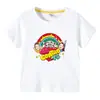 Ropa infantil transfronteriza 2023, camiseta de manga corta de verano para niños, camiseta básica de dibujos animados para niños y niñas, camiseta de media manga para bebé, marea superior