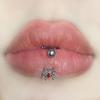 316L Argola de ferradura para lábio de aranha aço titânio joia de piercing nicho prego de lábio prego de osso da orelha punk hot girl dentes externos transfronteiriço
