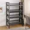 Prateleira de armazenamento para cozinha com rodas de armazenamento de piso multicamada, extra grossa e espessa, também adequada para fornos de micro-ondas.