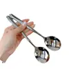 Nueva Cuchara de Acero Inoxidable, Cuchara de Mango Largo de Aspecto Elegante, Cuchara para Comer, Cuchara de Postre para el Hogar, Cuchara para Helado, Cuchara Redonda Grande Engrosada