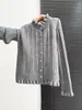 Suéter nuevo de estilo francés con borde de volantes juvenil para mujer, top exterior holgado de punto trenzado ajustado para primavera y otoño